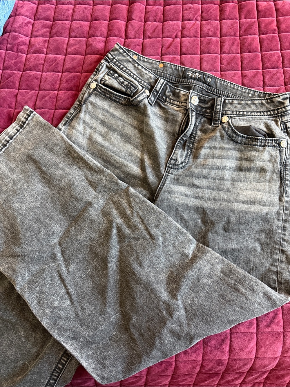 Miss Me Women's Gray Washed Relaxed Jeans